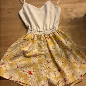 Cream Smocked Pleated Sundress Sleeveless
